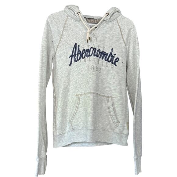 Vtg Abercrombie & Fitch Y2K Spellout Hoodie Sweatshirt  Large Distressed Worn - Picture 1 of 7